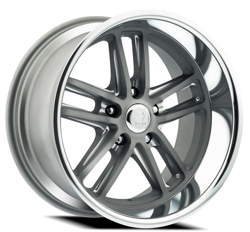 24" Resto Maverick Texture Gun Metal Milled w/ Diamond Cut Lip 24x9 5x5 1mm Rim