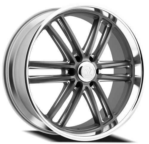 Set 4 24" Resto Maverick Texture Gunmetal Milled Diamond Cut Lip 24x9 6x5.5 25mm