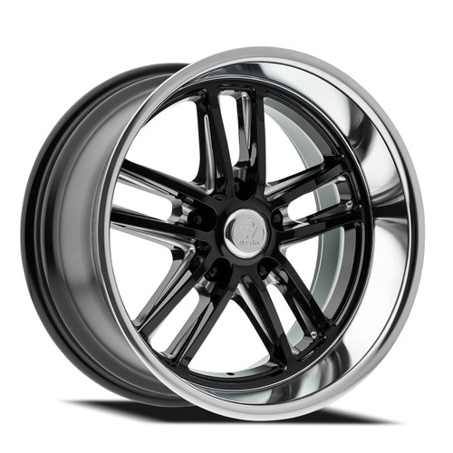 20" Resto Maverick Glossy Black Milled Window Diamond Cut Lip 20x8 5x4.5 1mm Rim