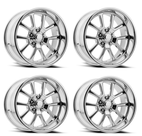 Set 4 20" Resto Laguna Milled Window Chrome Plated 20x8 Wheels 5x4.75 1mm Rims