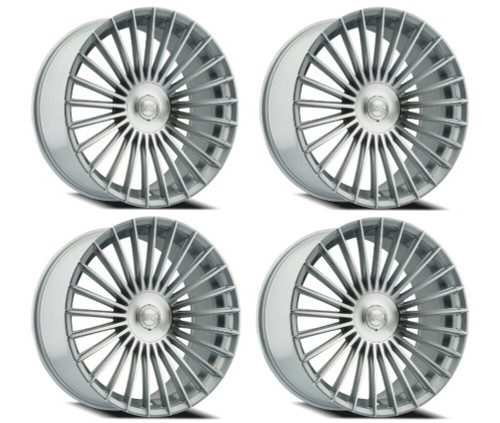 Set 4 22" Select Bristol Gloss Silver Machined 22x10.5 5x112 5x120 38mm Wheels