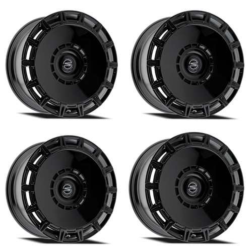 Set 4 22" Select Apollo Glossy Black 22x10.5 Wheels 5x112 5x115 20mm Rims