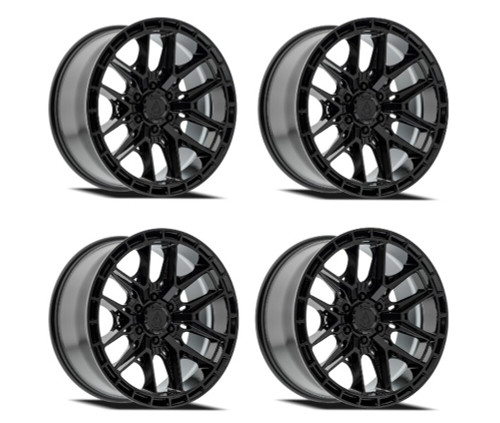 Set 4 20" Arena Battle Glossy Black 20x9 Wheels 6x5.5 20mm Truck SUV Rims