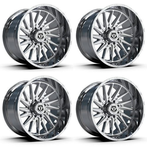 Set 4 20" TIS 547C Chrome Plated Wheels 20x10 6x135 6x5.5 -25mm Offroad Rims