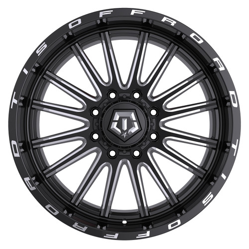 22" TIS 567BM Gloss Black Milled Accents Wheel 22x12 8x180 -44mm Offroad Rim
