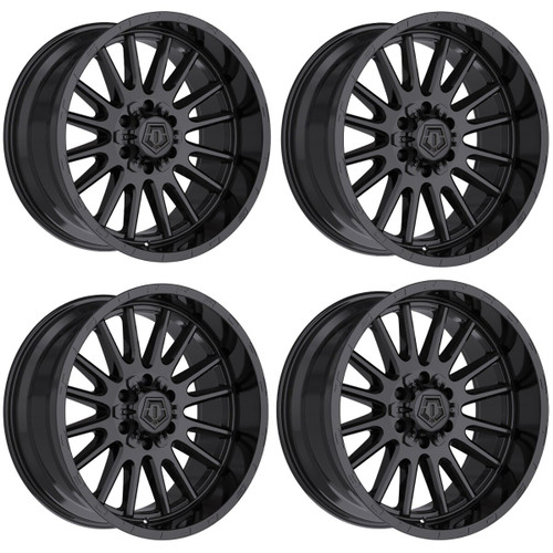 Set 4 20" TIS 567B Gloss Black Wheels 20x9 8x180 18mm Offroad Truck Rims