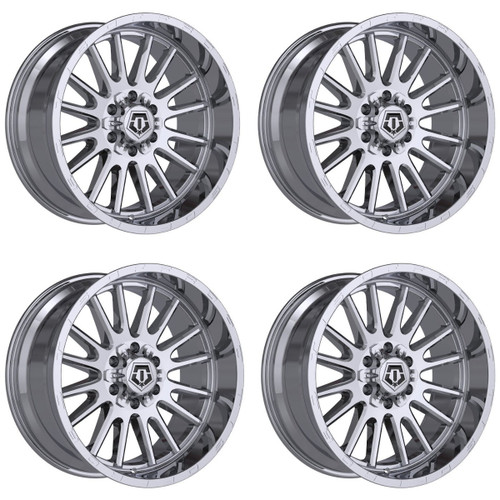 Set 4 20" TIS 567C Chrome Plated Wheels 20x10 6x135 6x5.5 -25mm Offroad Rims