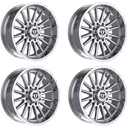 Set 4 20" TIS 567C Chrome Plated Wheels 20x10 8x180 -25mm Lifted Offroad Rims