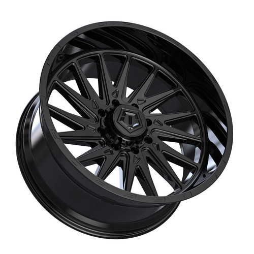 22" TIS 547B Gloss Black Wheel 22x12 8x180 -44mm Offroad For Chevy GMC Truck Rim