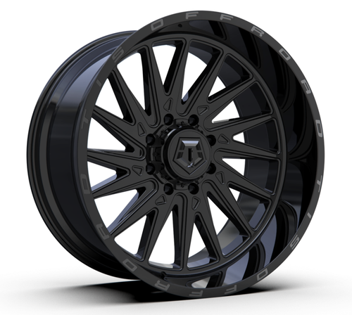 Set 4 22" TIS 547B Gloss Black Wheels 22x12 8x6.5 -44mm Lifted Offroad Truck Rim