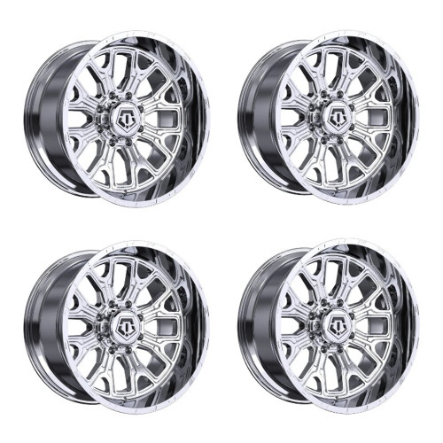 Set 4 20" TIS 560C Chrome Plated Wheels 20x9 8x180 18mm Offroad Truck Rims