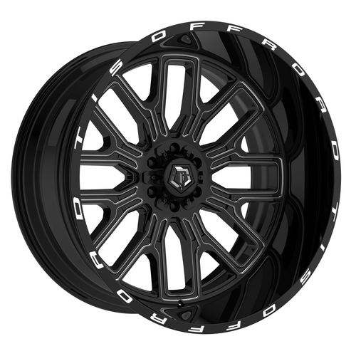 Set 4 18" TIS 560BM Gloss Black Milled Accents Wheels 18x9 8x180 18mm Truck Rims