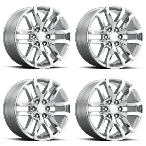 Set 4 Performance Replicas PR196 22x9 6x5.5 Chrome Wheels 22" 24mm Rims