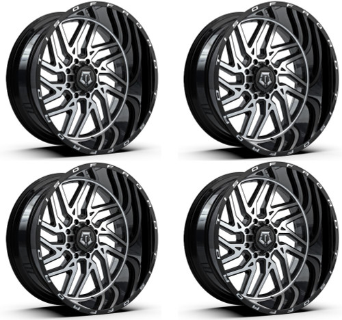 Set 4 20" TIS 544MB Gloss Black Machined Face Wheels 20x12 6x135 6x5.5 -44mm Rim