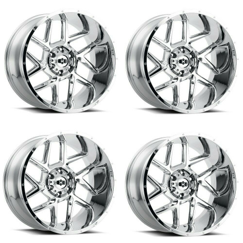 Set 4 20" Vision Off-Road 360 Sliver Chrome Wheels 20x10 8x180 Lifted Rims -25mm