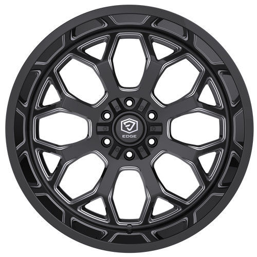 22" Edge Off Road 301BM Gloss Black Milled Wheel 22x12 6x135 6x5.5 -44mm Rim
