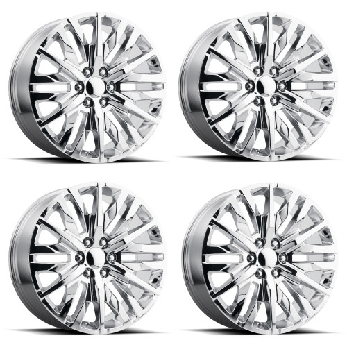 Set 4 Performance Replicas PR198 24x10 6x5.5 Chrome Wheels 24" 31mm Rims