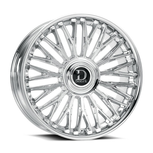 Set 4 24" Dolce Luxury Lusso 24x10 6x135 6x5.5 25mm Chrome Floating Cap Wheels