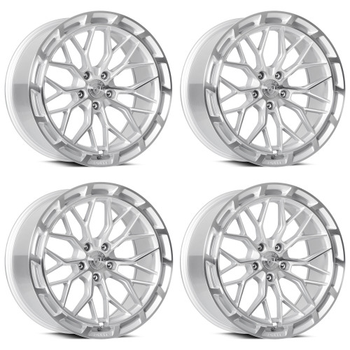 Set 4 20" Dolce Performance Magari Silver Machined Face 20x10.5 5x120 40mm Rims
