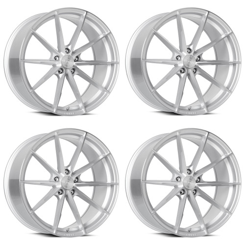 Set 4 20" Dolce Performance Veloce Silver Machined Face 20x8.5 5x120 28mm Wheels Performance Rims