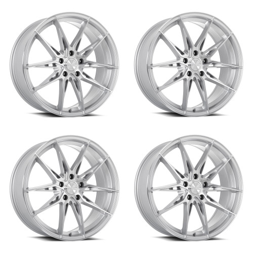 Set 4 20" Katana Racing KR10 Glossy Silver 20x8.5 5x120 40mm Tuner Street Wheels Track Rims