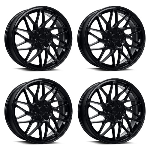 Set 4 18" Katana Racing KR09 18x8 5x105 5x114.3 40mm Glossy Black Tuner Wheels