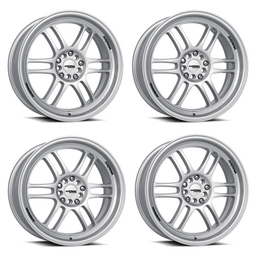 Set 4 18" Katana Racing KR02 Glossy Sliver Wheels 18x8 5x112 5x114.3 40mm Rims