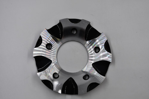 Starr Gloss Black/ Machined Wheel Center Cap Hub Cap C-392-AL 6.5" Starr Wheels Open End No logo/insert or screws