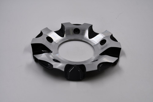 Starr Gloss Black/ Machined Wheel Center Cap Hub Cap C-392-AL 6.5" Starr Wheels Open End No logo/insert or screws