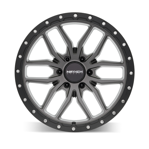20" Mayhem Vector Matte Gunmetal Black Lip 20x9 Wheel 8x170 18mm For Ford Rim