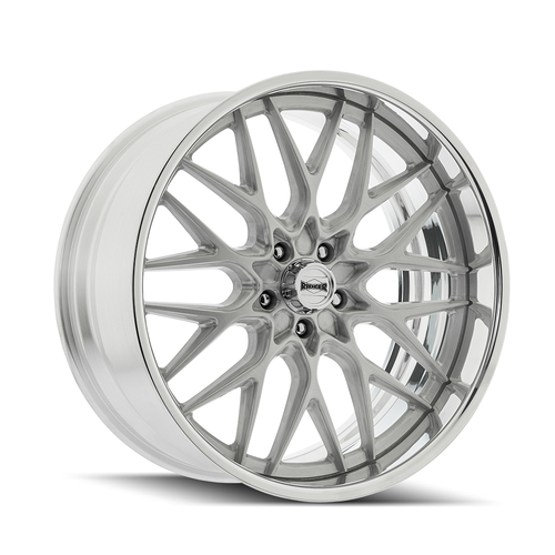 Set 4 22" Ridler 681 Brushed w Polished Lip Wheels 22x9 5x5 0mm Classic Rims