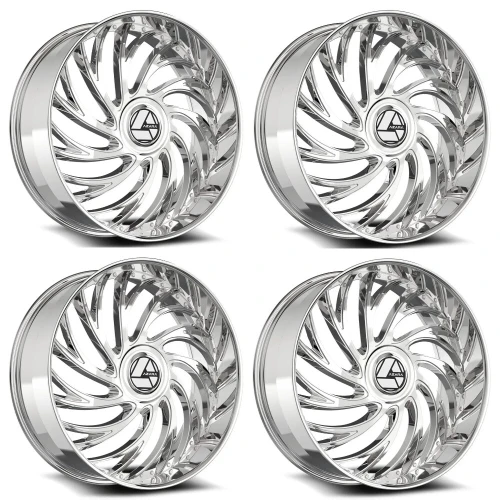 Set 4 30" Azara AZX-101 Chrome 30x9.5 Wheels 6x135 6x5.5 22mm Truck SUV Rims
