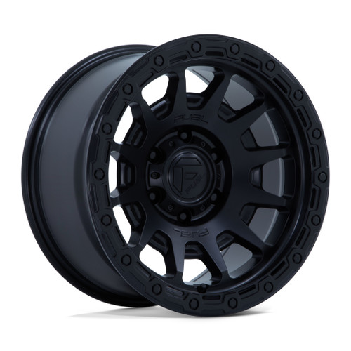 17" Fuel FC884 Fortress Matte Black Gloss Black Lip 17x9 Wheel 5x5 -12mm 1PC Rim Offroad For Jeep Truck