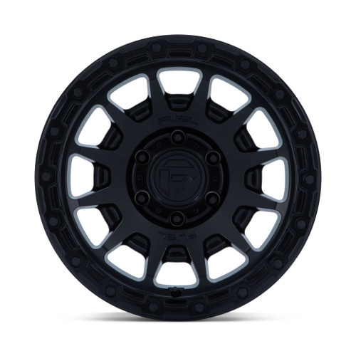 17" Fuel FC884 Fortress Matte Black Gloss Black Lip 17x9 Wheel 5x5 -12mm 1PC Rim Offroad For Jeep Truck