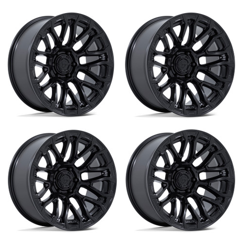 Set 4 20" Fuel FC899 Chisel Blackout 20x10 Wheels 5x5 -18mm Offroad Truck Rims