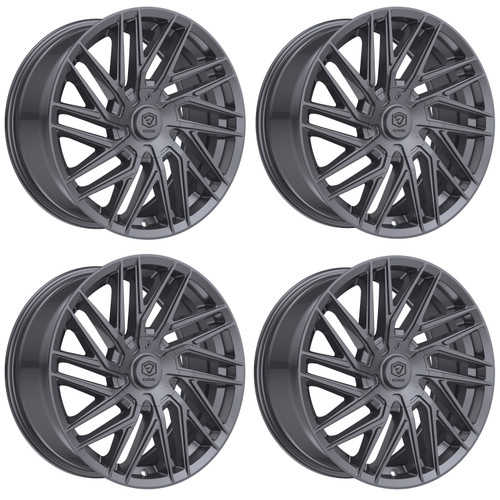 Set 4 18" Edge Street 355A Anthracite Wheels 18x8 5x4.5 (5x114.3) 5x120 40mm Rim