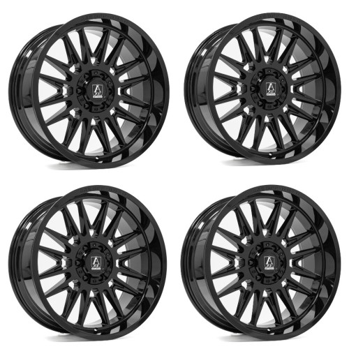 Set 4 20" Axe Off-Road ECHO Gloss Black 20x10 Wheels 6x135 6x5.5 -19mm Truck Rim