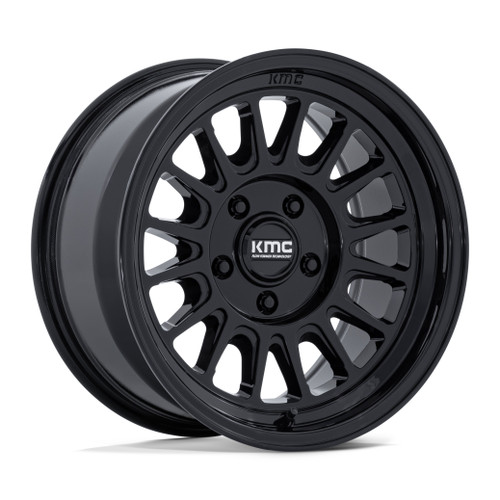 17" KMC KM733 Impact FFT Gloss Black 17x8.5 Wheel 6x135 0mm Offroad Truck SUV Rim