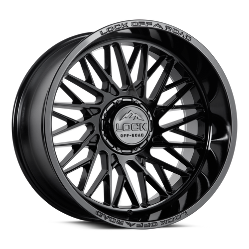 Set 4 22" Lock X-Treme Bandit Gloss Black 22x12 6x135 6x5.5 -44mm Truck Wheels
