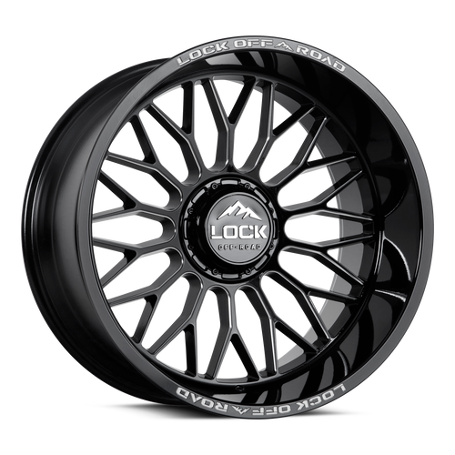 Set 4 20" Lock X-Treme Rampage Gloss Black Milled 20x10 8x6.5 -18mm Truck Wheels Lifted Offroad Rims