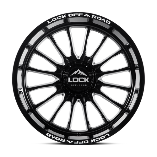 20" Lock X-Treme Striker Black Milled 20x10 8x6.5 (8x165.1) -18mm Truck Wheel