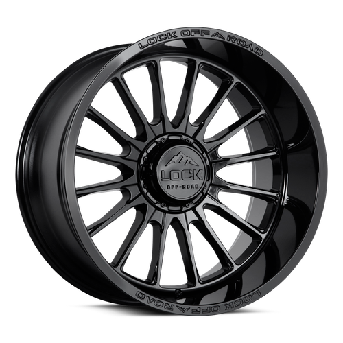 22" Lock X-Treme Striker Gloss Black 22x12 Wheel 6x135 6x5.5 -44mm Truck Rim