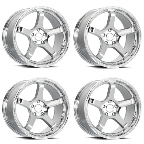 Set 4 18" Katana Racing HR05 Chrome Wheels 18x9.5 5x4.5 (5x114.3) 38mm Rims