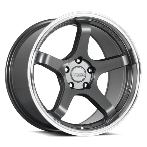 Set 4 18" Katana Racing HR05 Gloss Gunmetal Wheels 18x9.5 5x100 22mm Rims