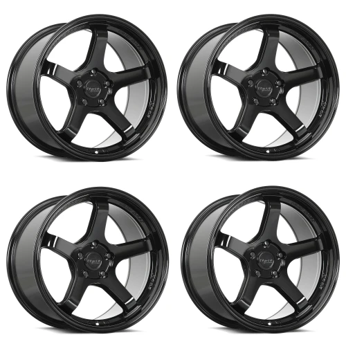 Set 4 18" Katana Racing HR05 Gloss Black Wheels 18x9.5 5x4.5 (5x114.3) 22mm Rims