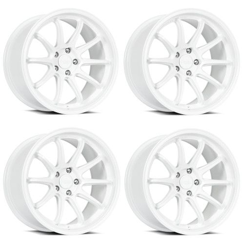 Set 4 18" Katana Racing HR06 Gloss White Wheels 18x8.5 5x120 35mm Racing Rims