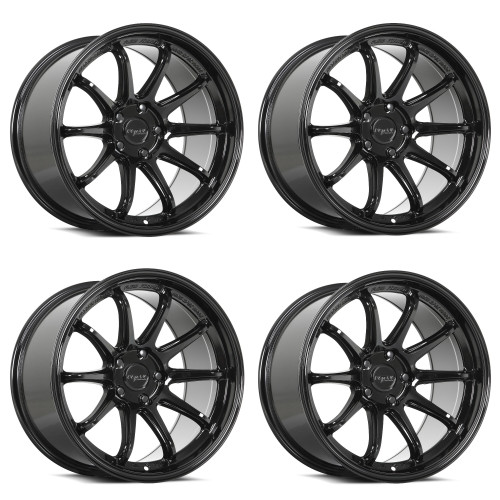 Set 4 18" Katana Racing HR06 Gloss Black Wheels 18x8.5 5x4.5 (5x114.3) 35mm Rims