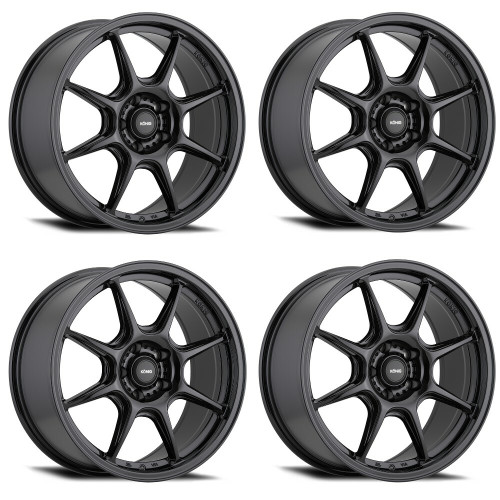 Set 4 18" Konig 102B Lockout Gloss Black 18x8.5 Wheels 5x112 43mm Street Rims