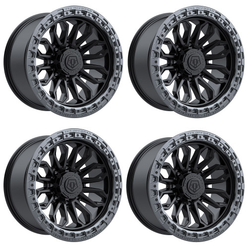 Set 4 20" TIS 556BA Black Anthracite Ring Wheels 20x10 8x180 -20mm Offroad Rims For Chevy GMC Truck