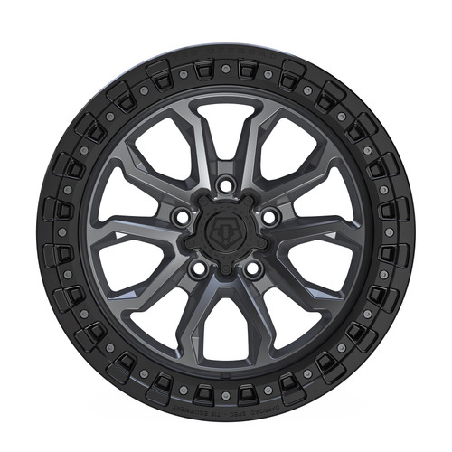 17" TIS 556AB Anthracite Black Ring Wheel 17x9 5x5.5 (5x139.7) -12mm Offroad Rim For Dodge Ram Truck